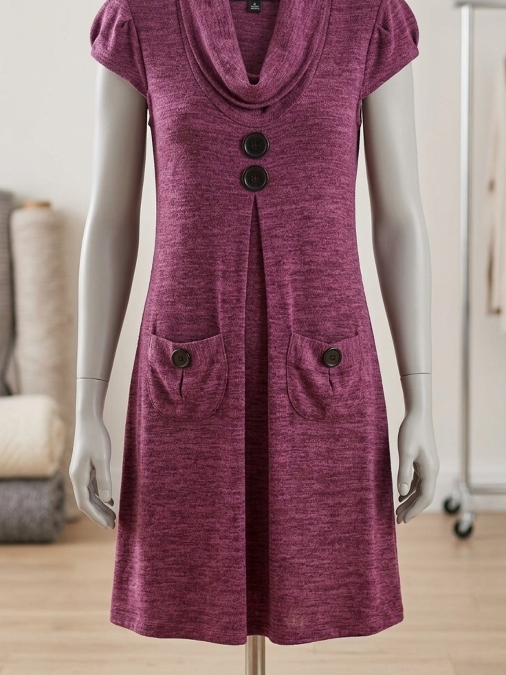 Tiana B. Layered Knit Dress in Berry